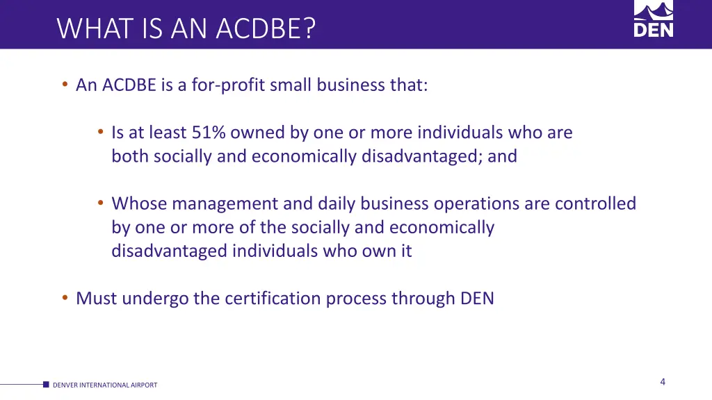what is an acdbe