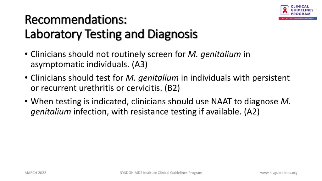 recommendations recommendations laboratory