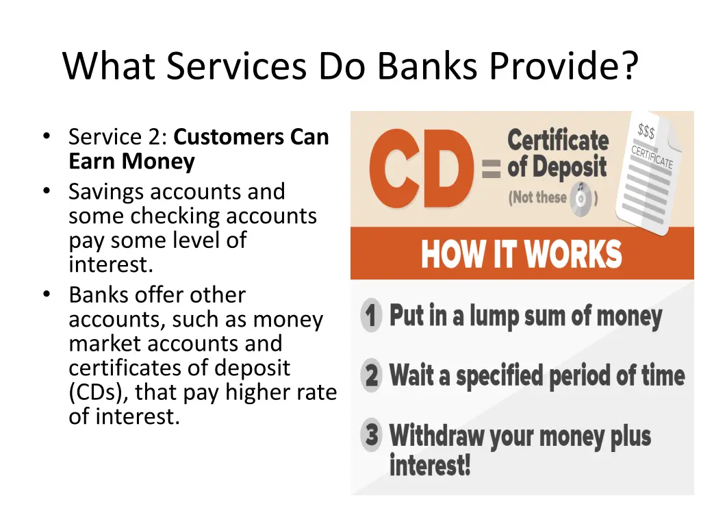 what services do banks provide 1