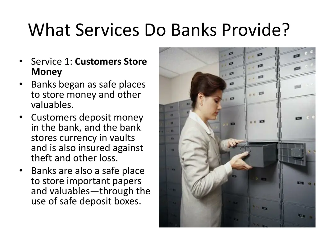 what services do banks provide