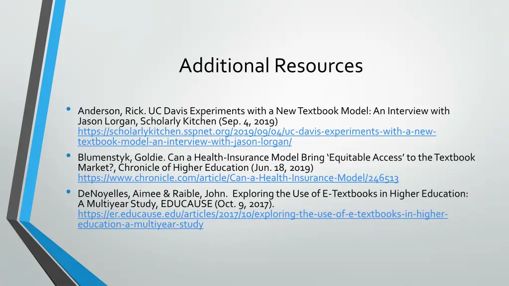 additional resources
