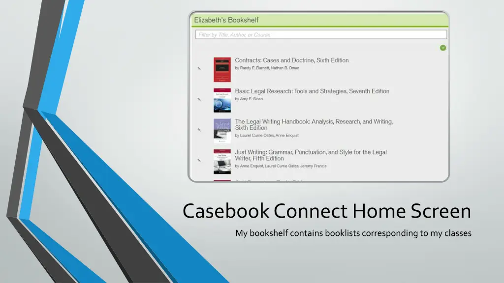 casebook connect home screen