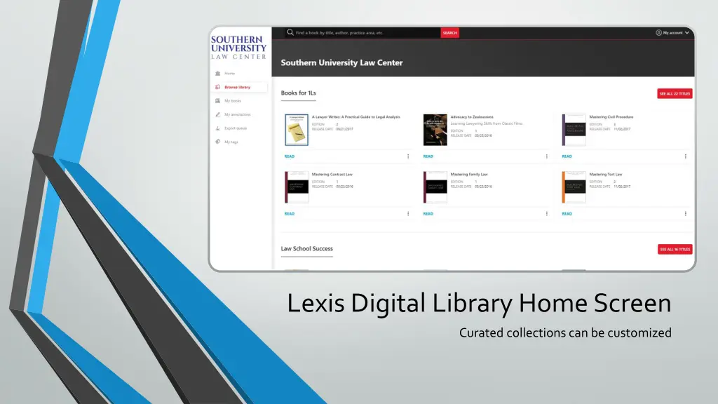 lexis digital library home screen