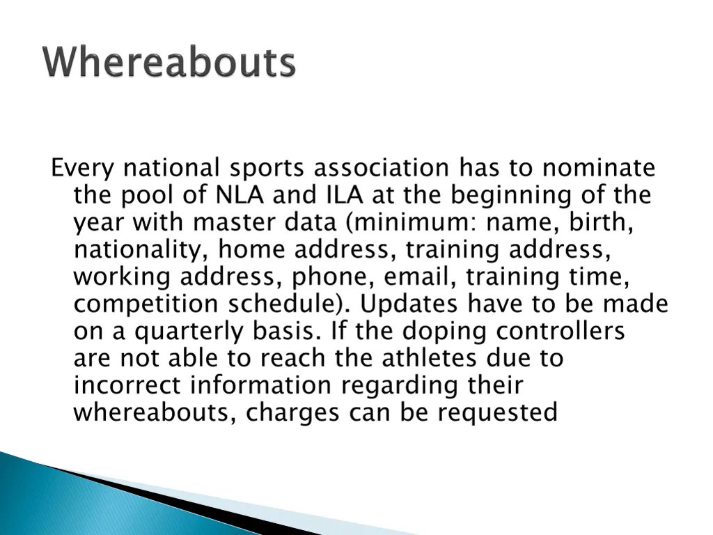 every national sports association has to nominate