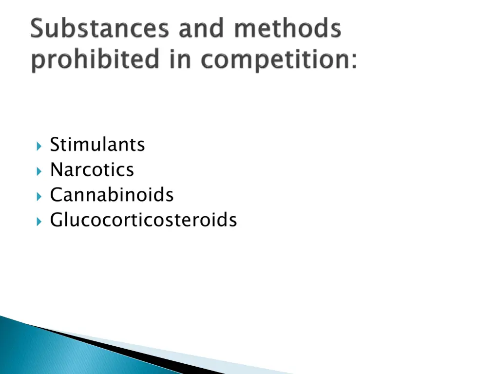 stimulants narcotics cannabinoids