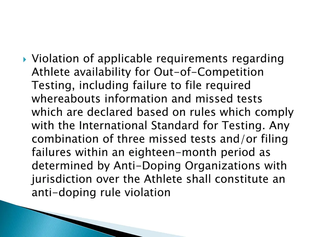 violation of applicable requirements regarding