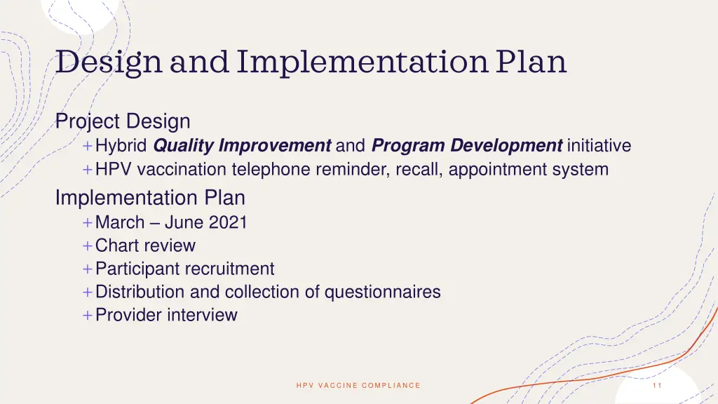 design and implementation plan