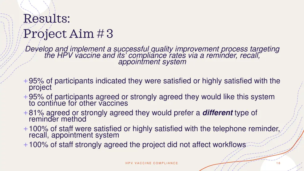 results project aim 3 develop and implement