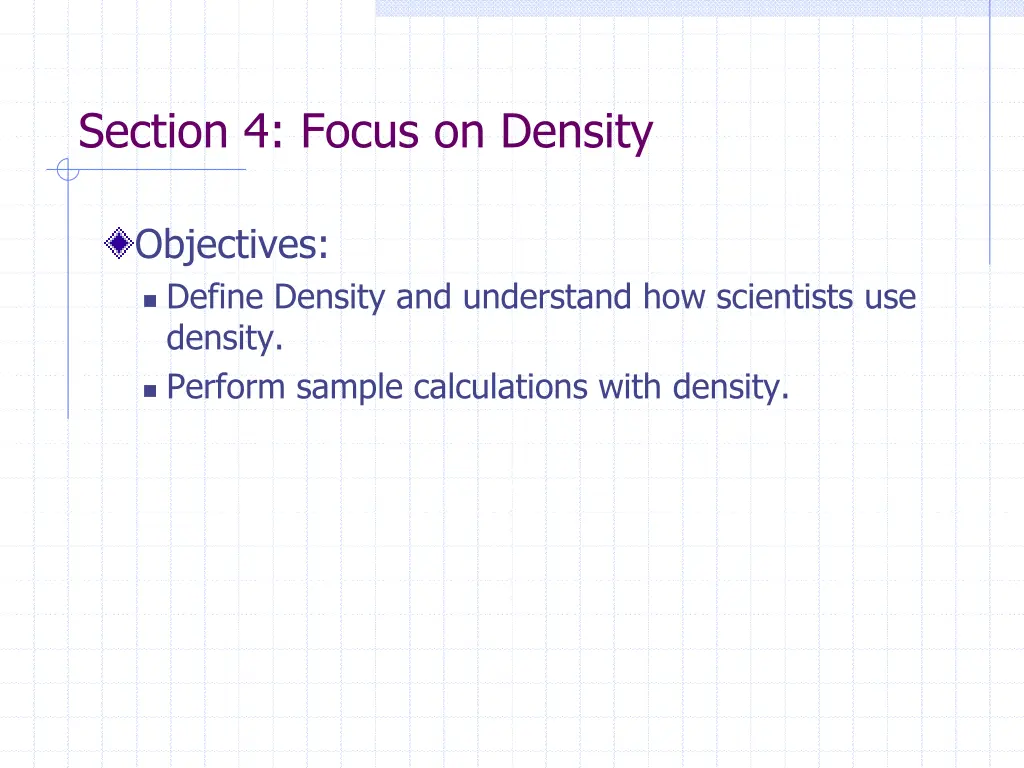 section 4 focus on density