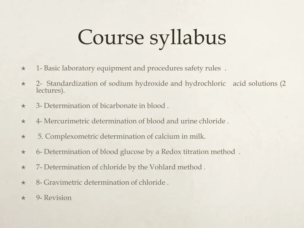 course syllabus