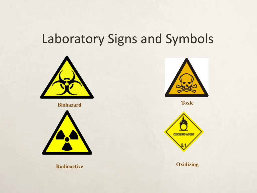 laboratory signs and symbols