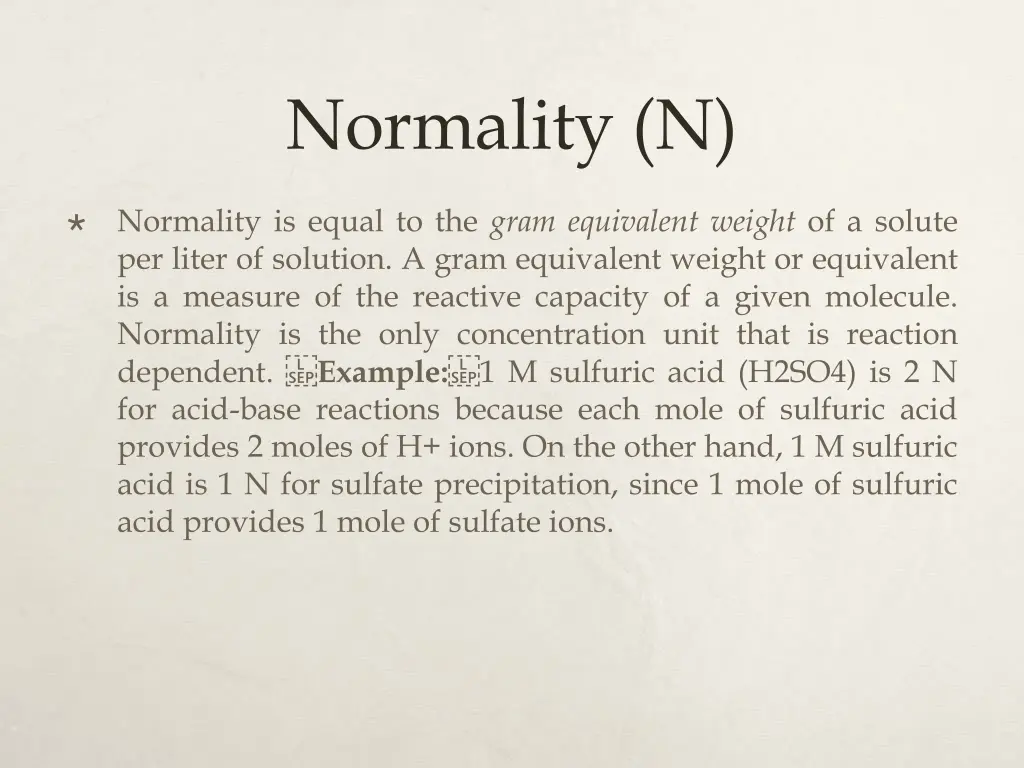 normality n