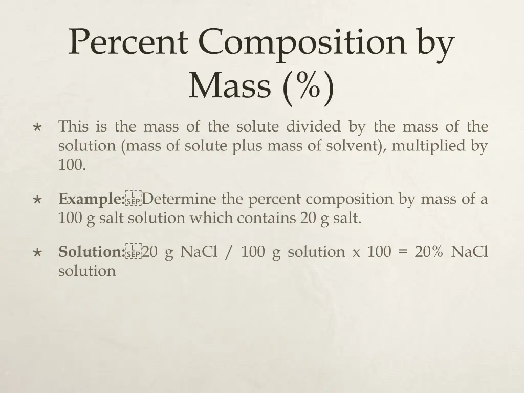 percent composition by mass