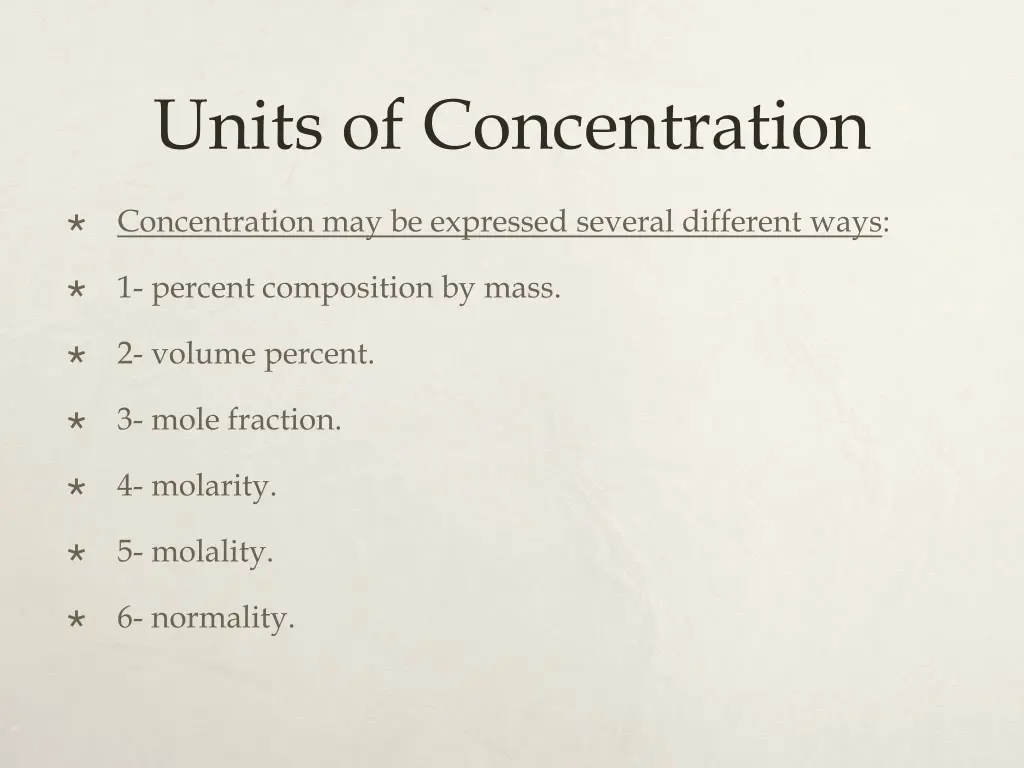 units of concentration
