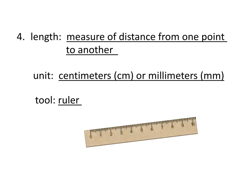4 length measure of distance from one point