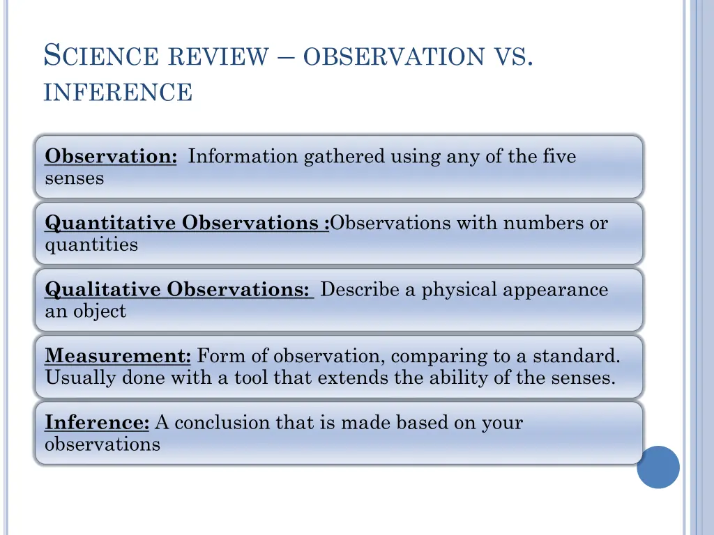 s cience review observation vs inference