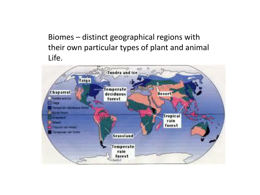 biomes distinct geographical regions with their