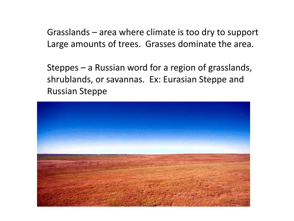 grasslands area where climate