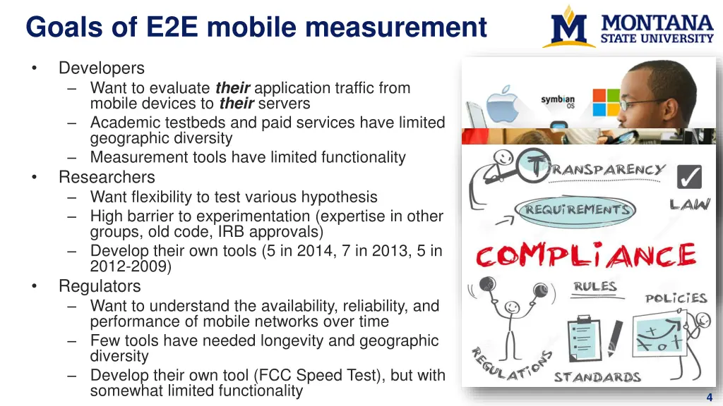 goals of e2e mobile measurement