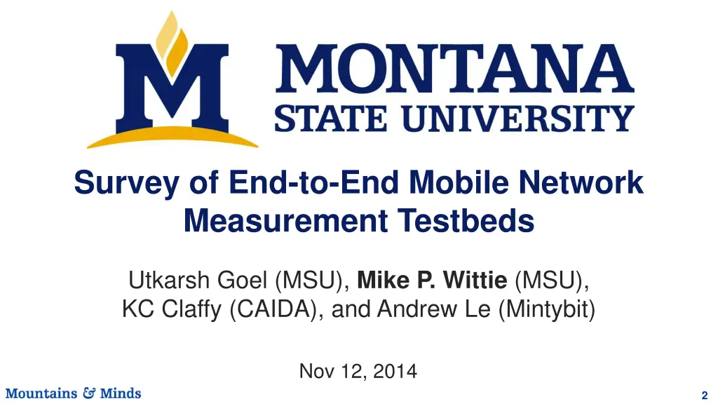 survey of end to end mobile network measurement