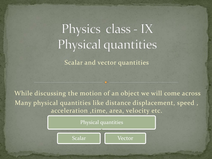 physics class ix physical quantities