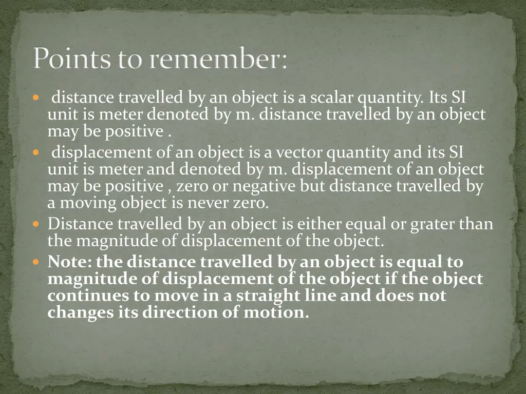 points to remember