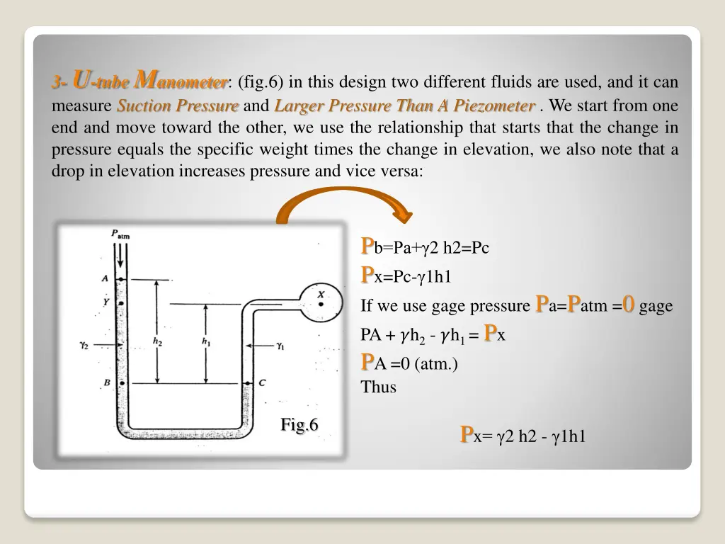 3 u tube m anometer fig 6 in this design