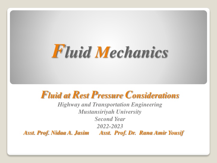 f luid mechanics