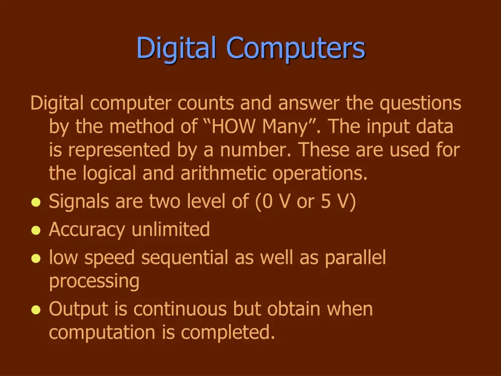 digital computers
