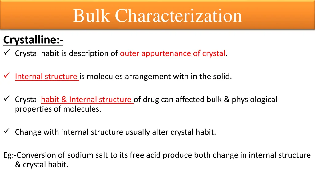 bulk characterization