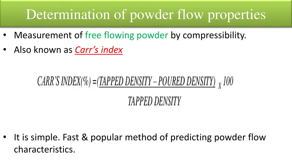 determination of powder flow properties 1