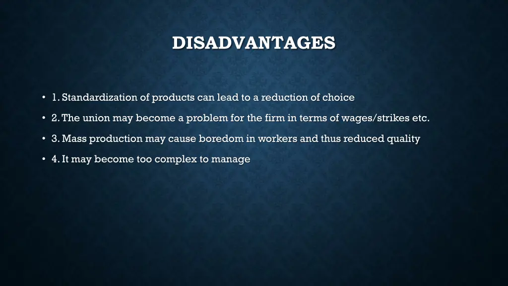 disadvantages