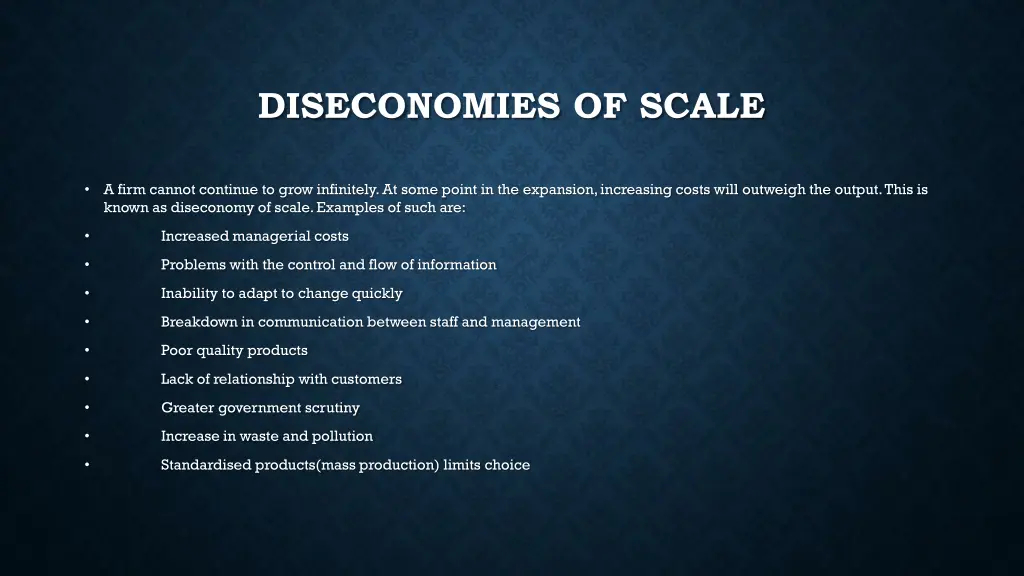diseconomies of scale