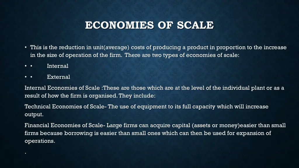 economies of scale