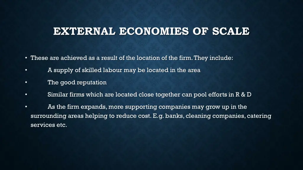 external economies of scale
