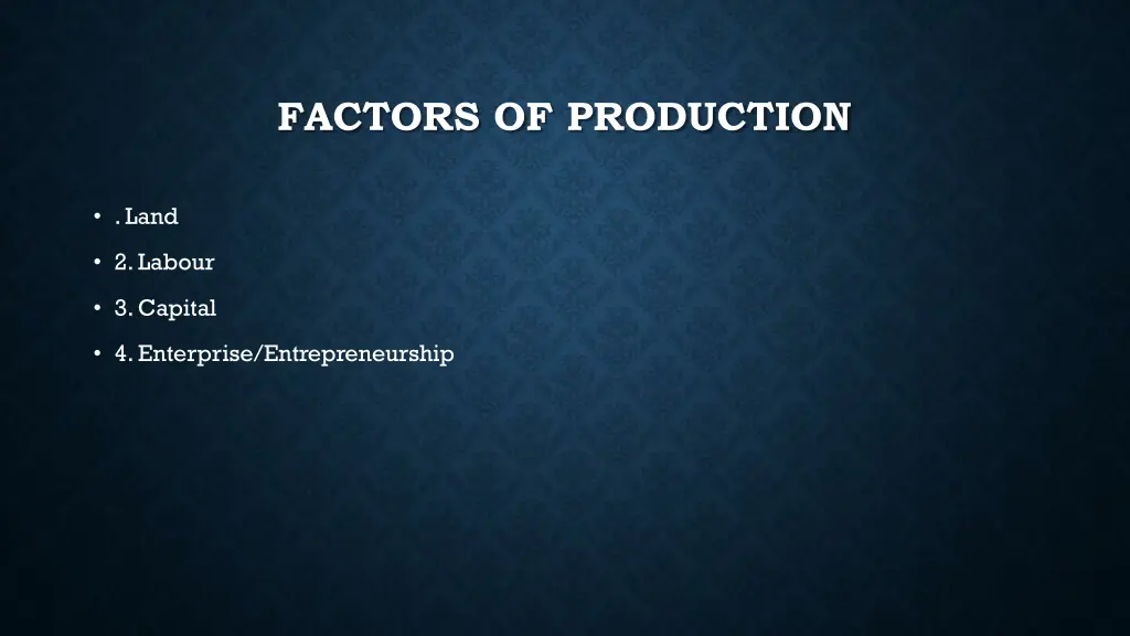 factors of production
