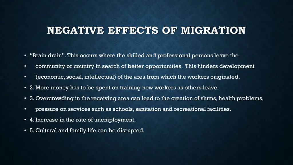 negative effects of migration