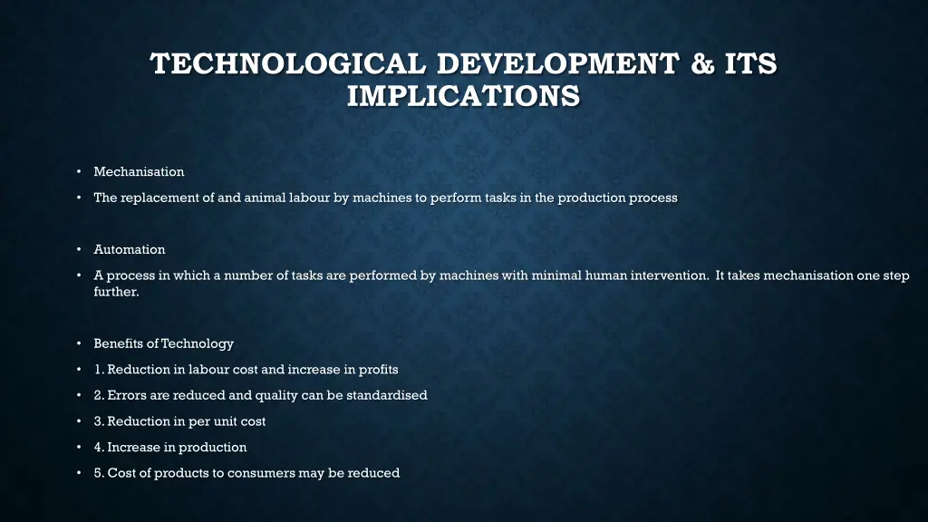 technological development its implications