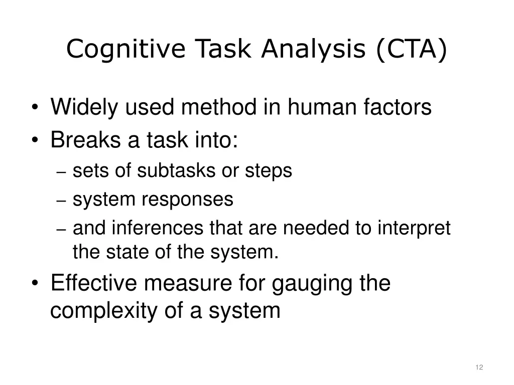 cognitive task analysis cta