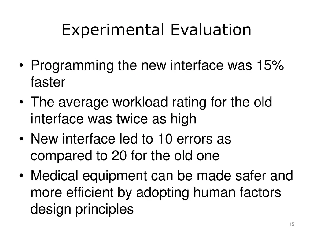 experimental evaluation