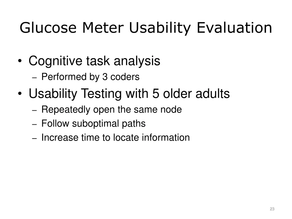 glucose meter usability evaluation