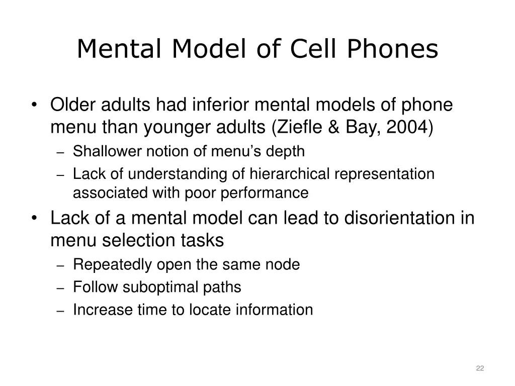 mental model of cell phones