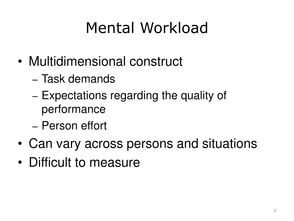 mental workload