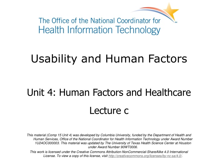 usability and human factors