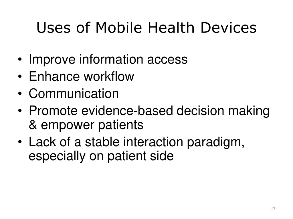 uses of mobile health devices
