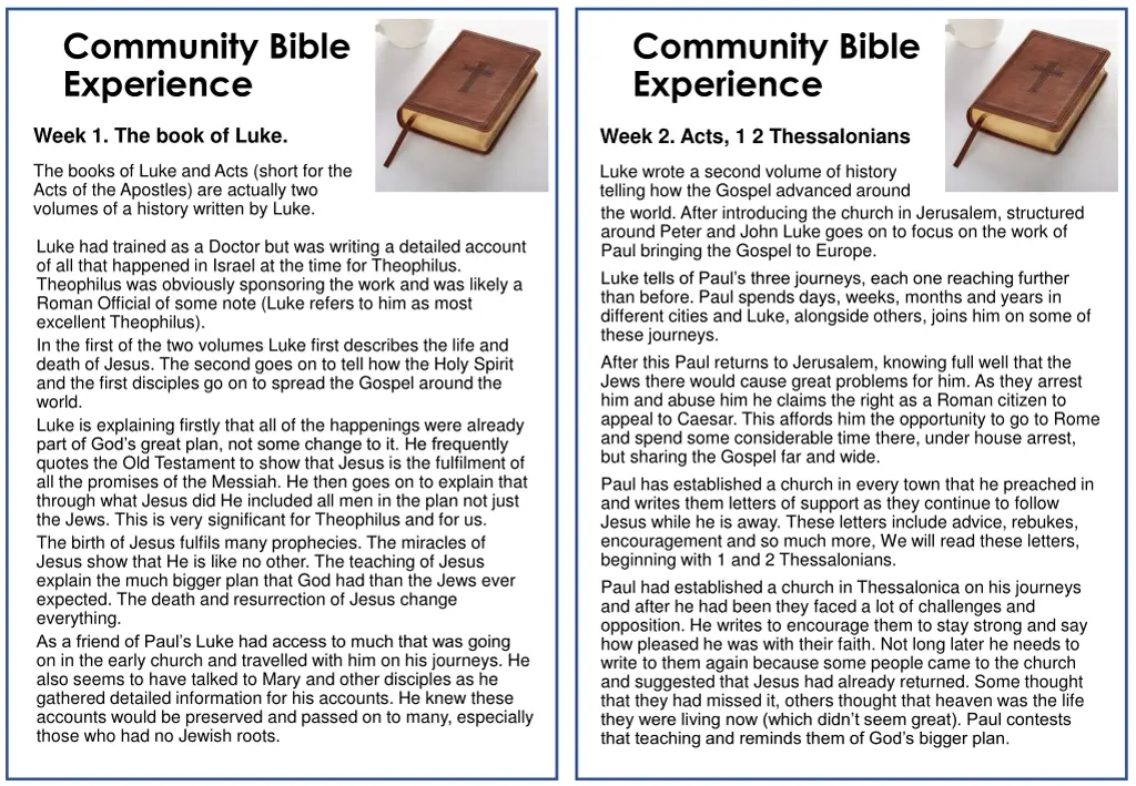 community bible experience 1