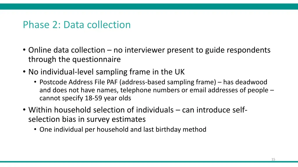 phase 2 data collection