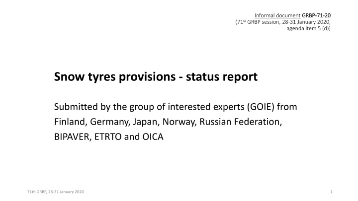 informal document grb 71 st grbp session