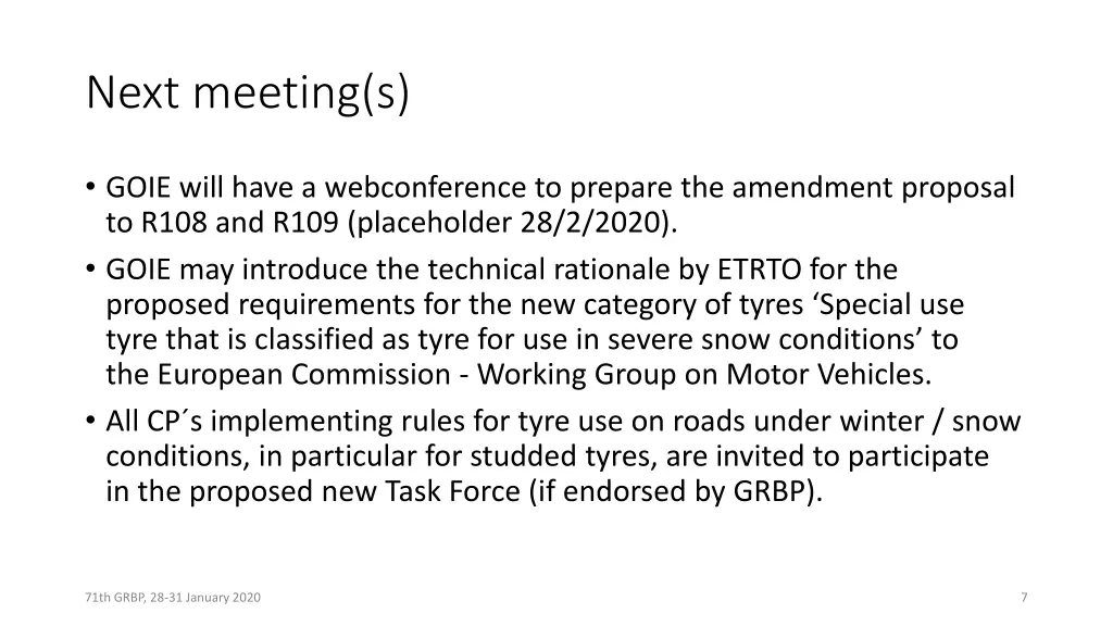 next meeting s