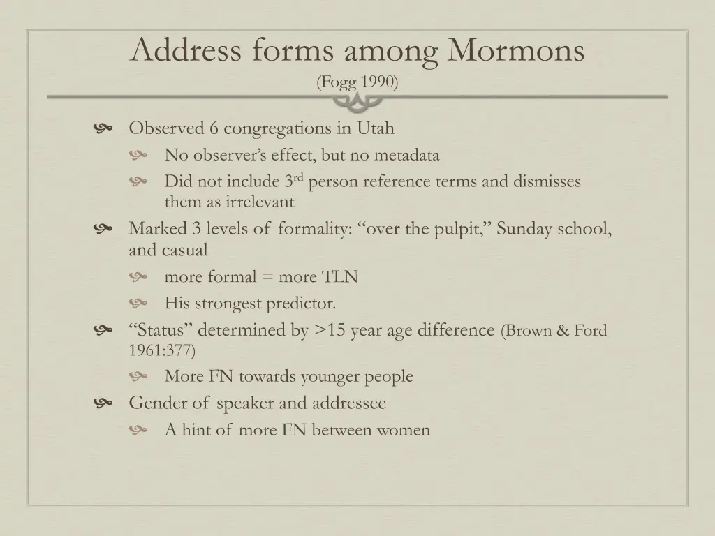 address forms among mormons fogg 1990